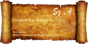 Szekerka Albert névjegykártya